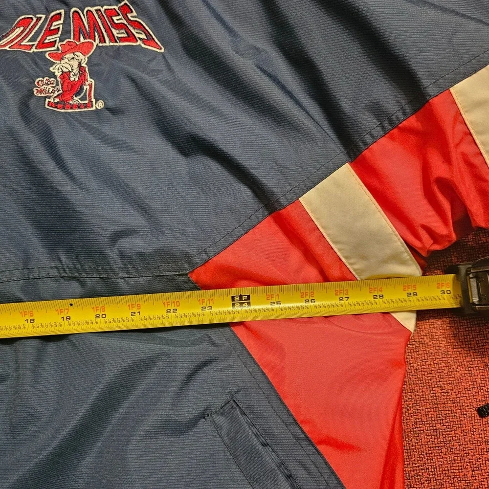 Ole Miss Starter Jacket XXL Embroidered Colonel Reb Vintage 90's Full Zip Hooded
